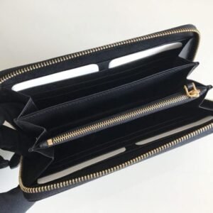 Alternative view of Fake Prada Saffiano Long Zipper Wallet Black
