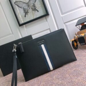 Replica Prada Large Pouch White Line