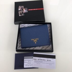 Replica Prada Saffiano Two Fold Wallet Blue