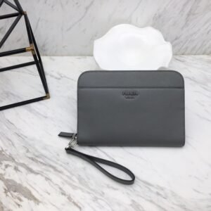Fake Prada Saffiano New Pouch Grey