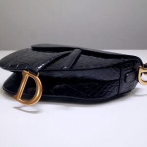 Alternative view of Replica Dior Saddle Bag Crocodile Black
