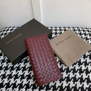 Fake Bottega Veneta Intrecciato Wallet Red