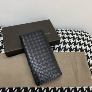 Fake Bottega Veneta Intrecciato Wallet Black