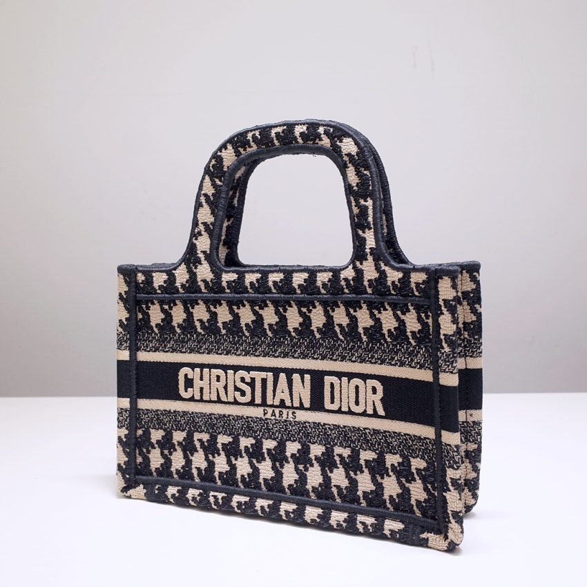 Replica Dior Tote Book Mini Houndstooth - Image 4