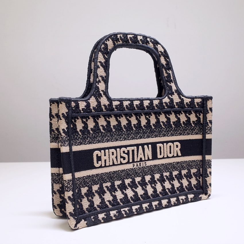 Replica Dior Tote Book Mini Houndstooth - Image 5