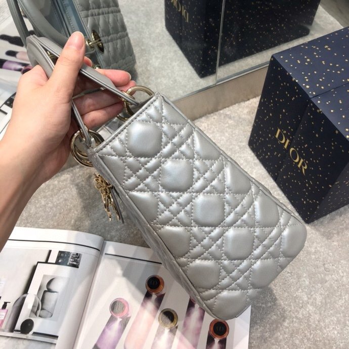 Replica Lady Dior Large Silver - Image 5
