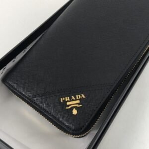 Alternative view of Replica Prada Saffiano Long Wallet Black