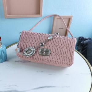 Fake Miu Miu Crystal Handbag Pink
