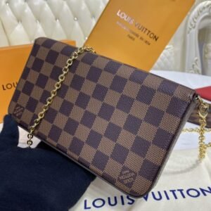 Alternative view of Replica Louis Vuitton Félicie Pochette Brown Grid