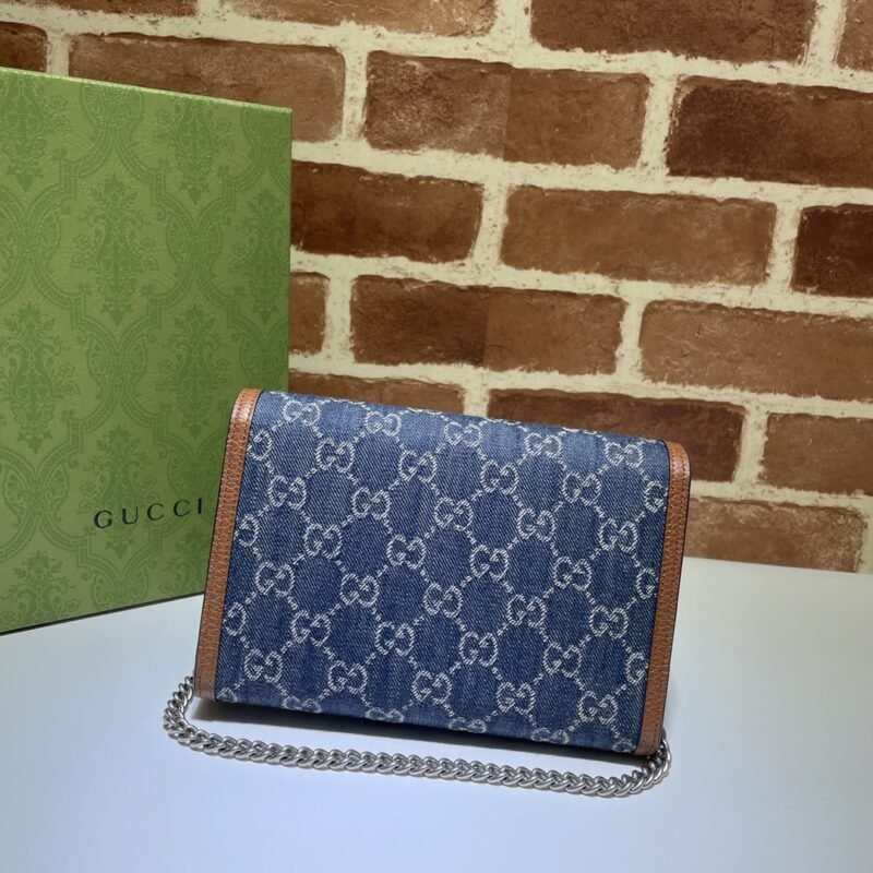 Replica Gucci Dionysus GG Chain Wallet Denim Blue - Image 3