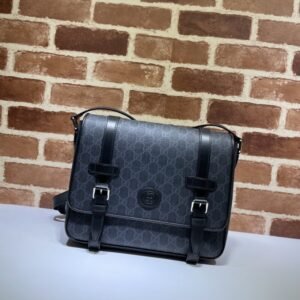 Fake Gucci GG Supreme Shoulder Bag Black