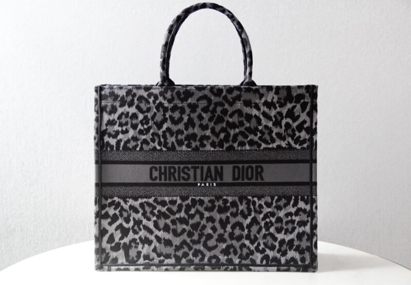 Replica Dior Tote Book Leopard Grey