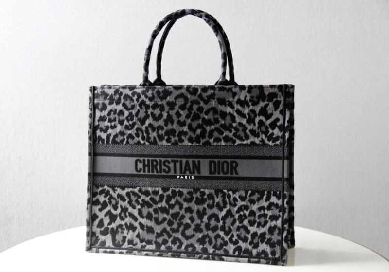 Replica Dior Tote Book Leopard Grey - Image 9