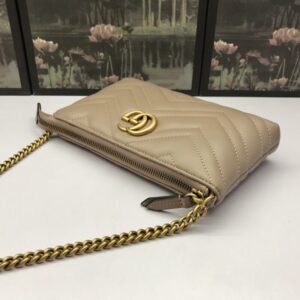 Alternative view of Replica Gucci Marmont Matelasse Wallet On Chain Beige