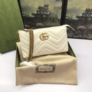 Alternative view of Replica Gucci Marmont Matelasse Wallet On Chain White