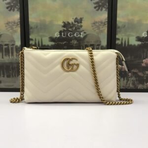 Replica Gucci Marmont Matelasse Wallet On Chain White