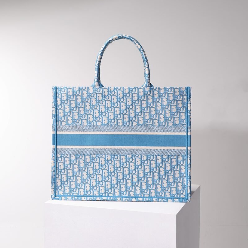Fake Dior Tote Book Cd Light Blue - Image 4