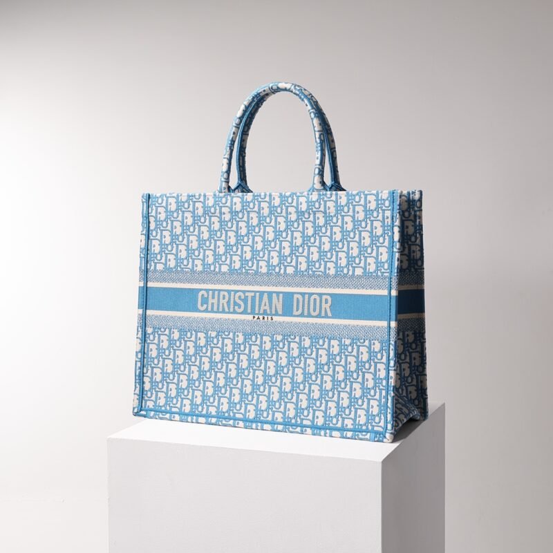 Fake Dior Tote Book Cd Light Blue - Image 6