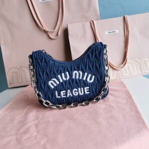 Alternative view of Fake Miu Miu Matelassé Denim Blue