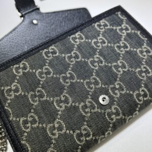 Alternative view of Replica Gucci Dionysus GG Chain Wallet Denim Black