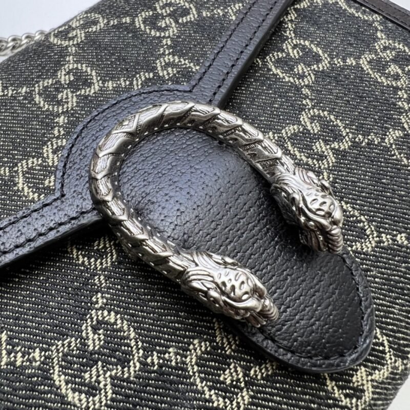 Replica Gucci Dionysus GG Chain Wallet Denim Black - Image 6