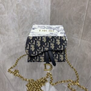 Fake Dior Saddle Pouch With Chain