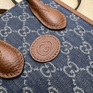 Alternative view of Fake Gucci Ophidia Mini Tote Bag Blue Denim