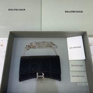 Replica Balenciaga Hourglass On Chain Shine Black