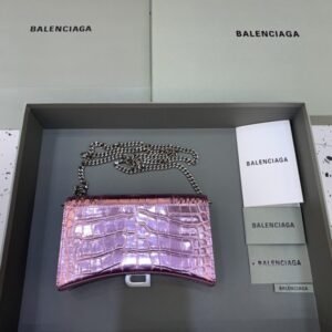 Alternative view of Replica Balenciaga Hourglass On Chain Shine Purple