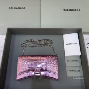 Replica Balenciaga Hourglass On Chain Shine Purple