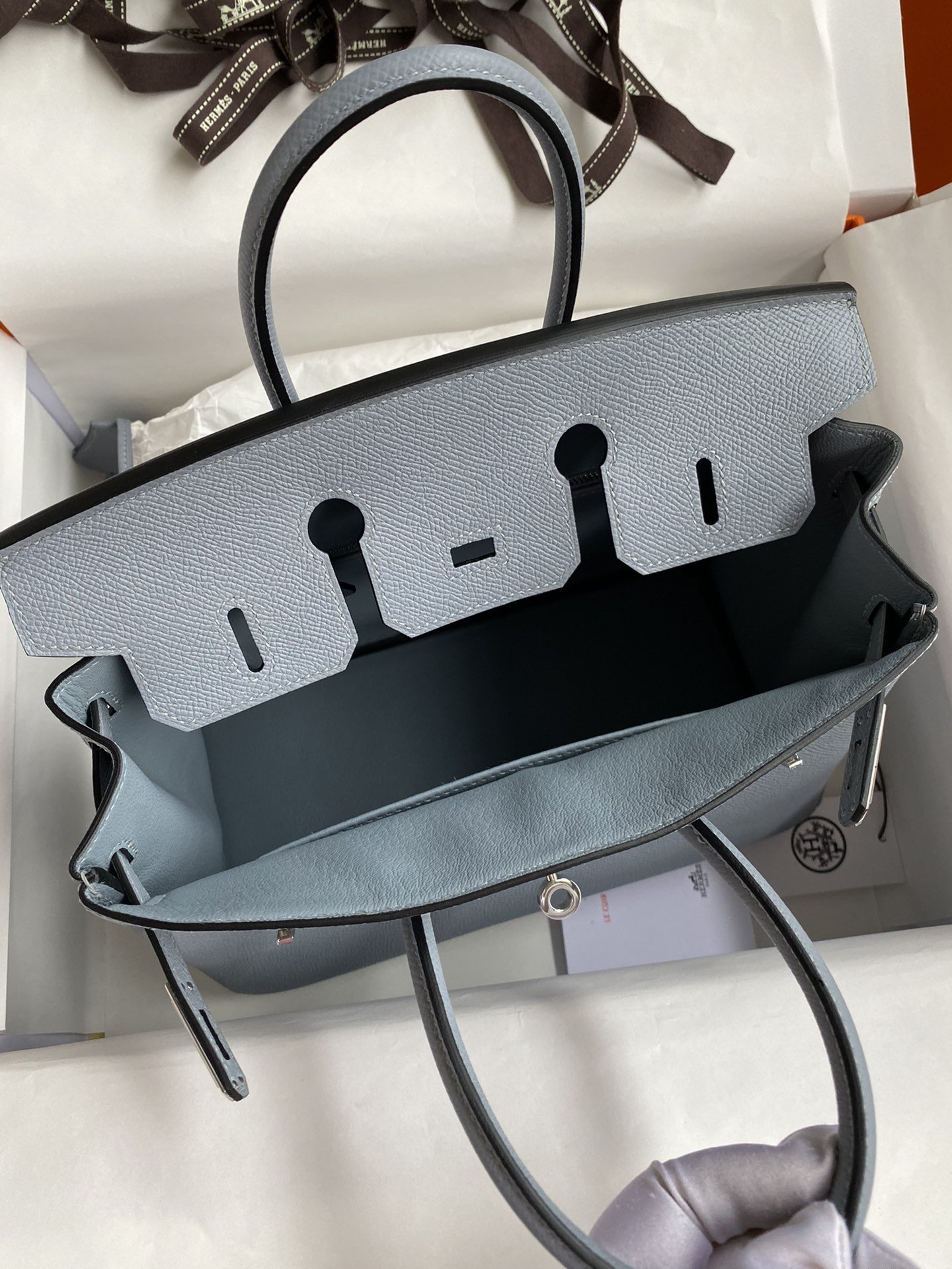 Replica Hermès Birkin Epsom Linen Blue Silver - Image 2