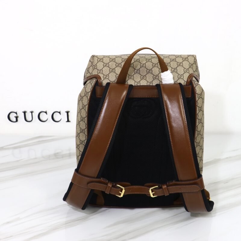Fake Gucci Interlocking Double G Backpack Beige - Image 2