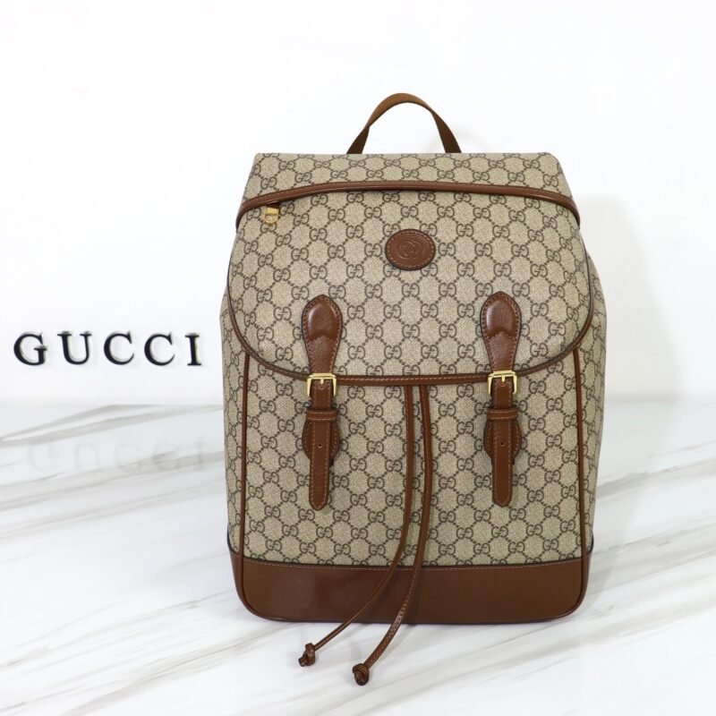 Fake Gucci Interlocking Double G Backpack Beige