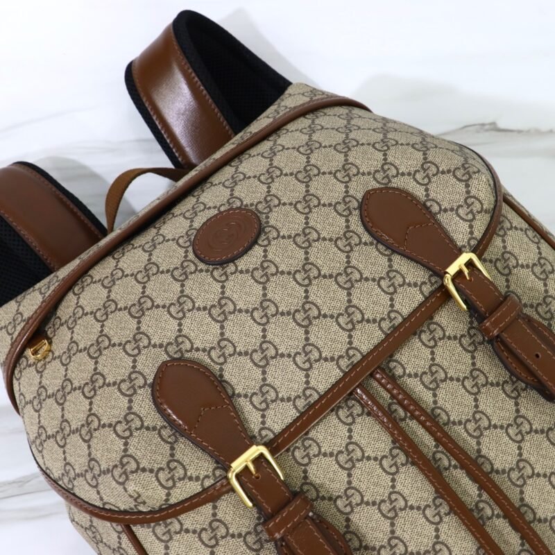 Fake Gucci Interlocking Double G Backpack Beige - Image 4