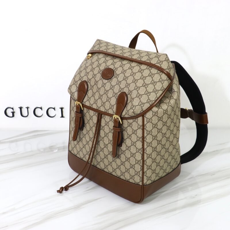 Fake Gucci Interlocking Double G Backpack Beige - Image 7