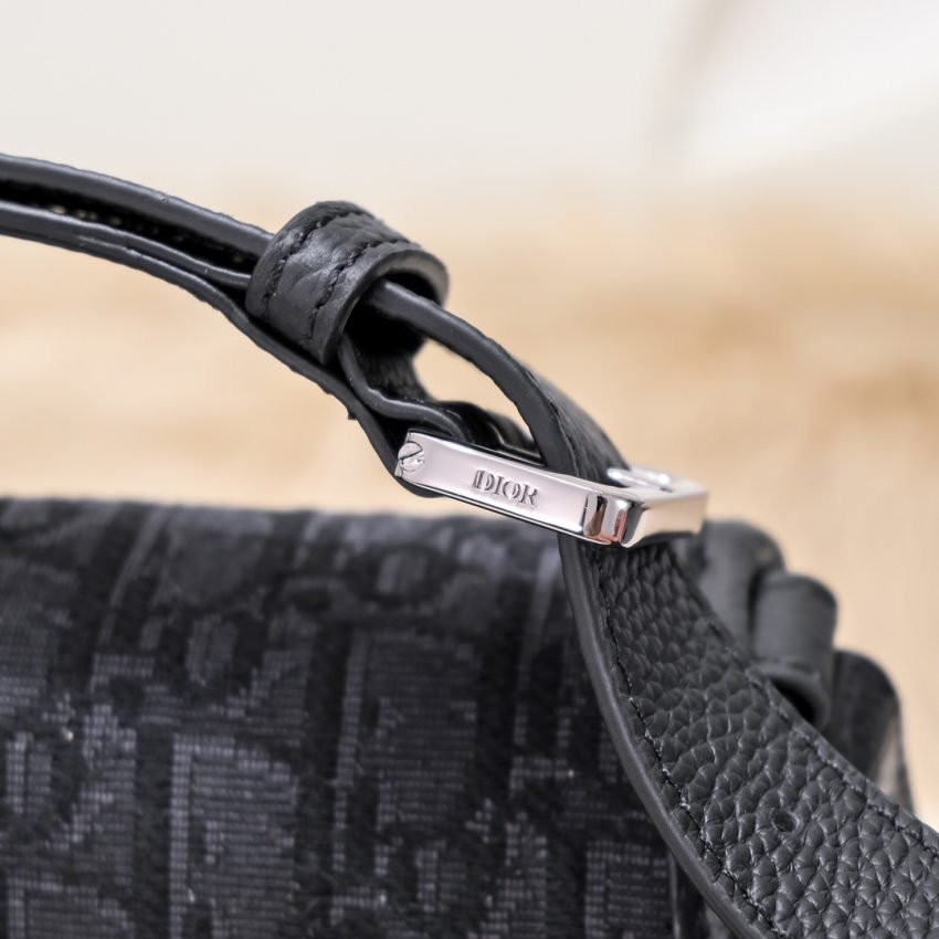 Replica Dior Mini Gallop Bag With Strap Black Canvas - Image 3