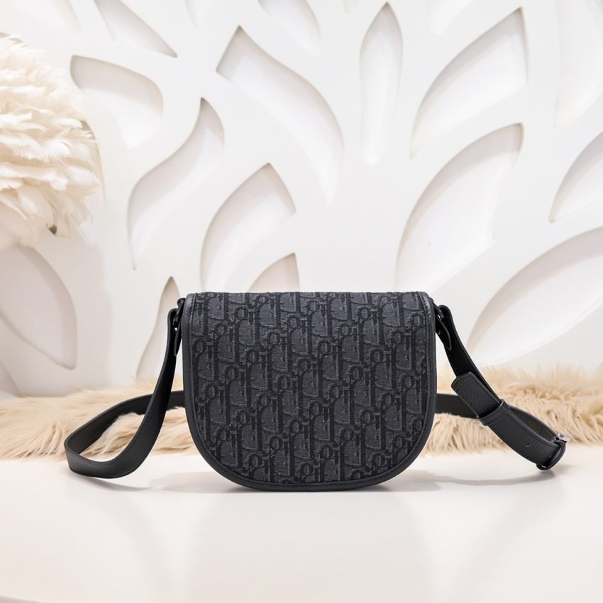 Replica Dior Mini Gallop Bag With Strap Black Canvas - Image 8