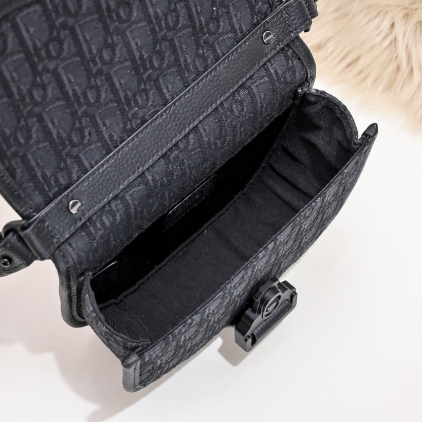 Replica Dior Mini Gallop Bag With Strap Black Canvas - Image 9