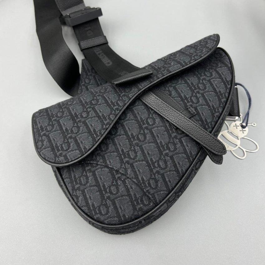 Fake Dior Saddle Bag Oblique Black - Image 2