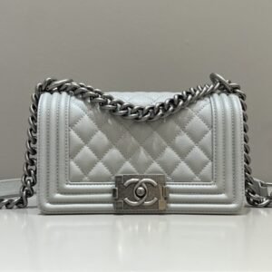 CHANEL Le Boy Grey Silver