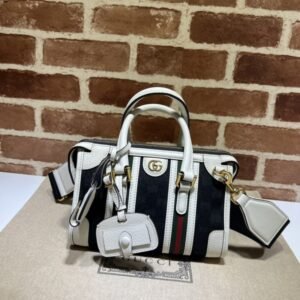 Fake Gucci Gucci Bauletto Top Handle White Black