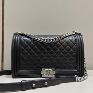 CHANEL Le Boy Large Black Silver