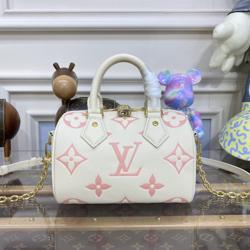 Replica Louis Vuitton Speedy Bandouliere 20 White Pink