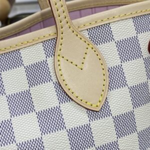Alternative view of Fake Louis Vuitton Neverfull MM White Grid