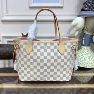 Fake Louis Vuitton Neverfull MM White Grid