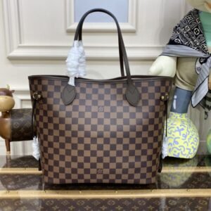 Fake Louis Vuitton Neverfull MM Grid Pink Inside
