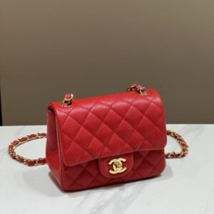CHANEL Classic Flap 17cm Bright Red