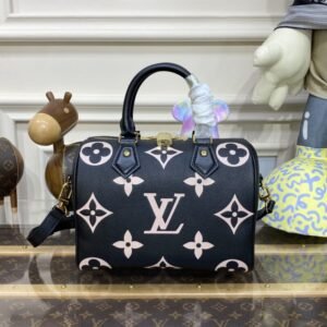 Replica Louis Vuitton Speedy Bandouliere 25 Black – Pink