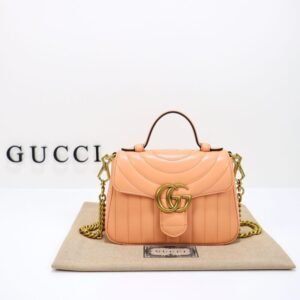 Fake Gucci GG Marmont Top Handle Apricot