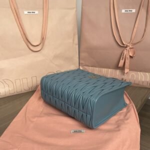 Alternative view of Replica Miu Miu Matelassé Tote Blue